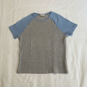 Cotton On Blue and Gray Raglan Tee